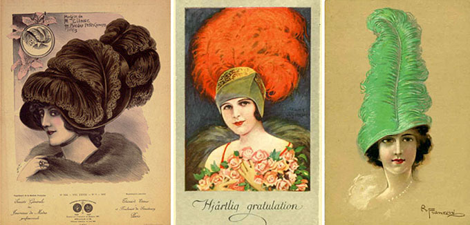 Ostrich feather hat fashion in Victorian and Edwardian Europe