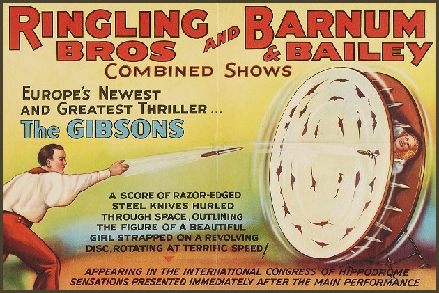 A 1940’s Ringling Brothers knife-thrower poster