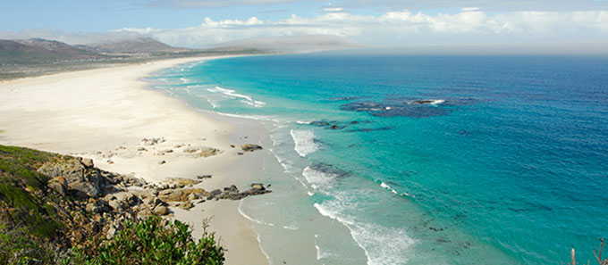 Kommetjie Beach near Cape Town in the Western Cape province of South Africa.