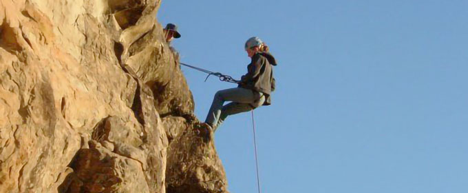 Abseiling in the Drakensberg Mountains